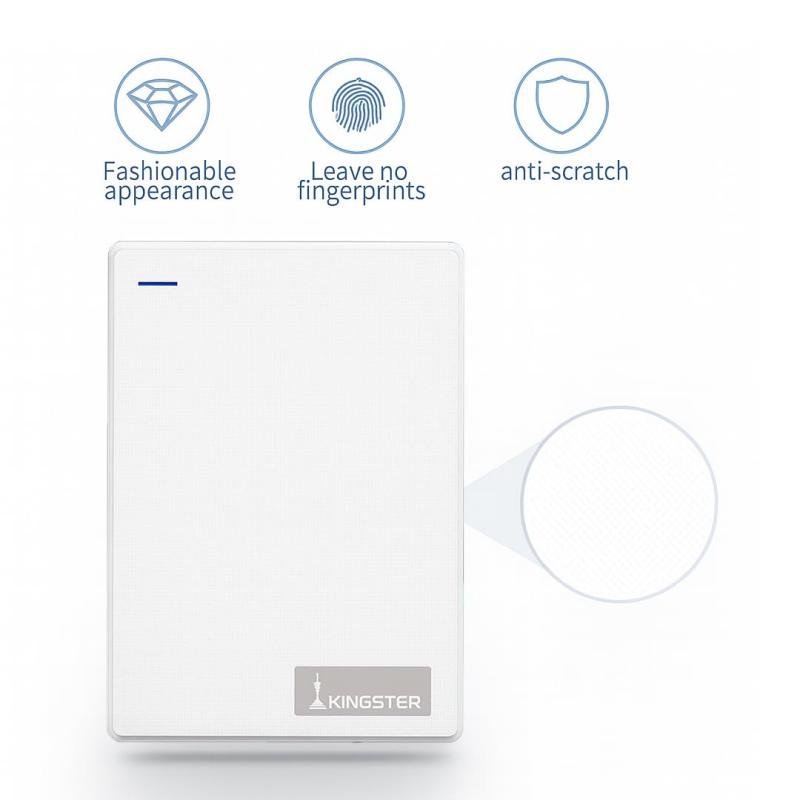 KINGSTER® External Hard Drive – White